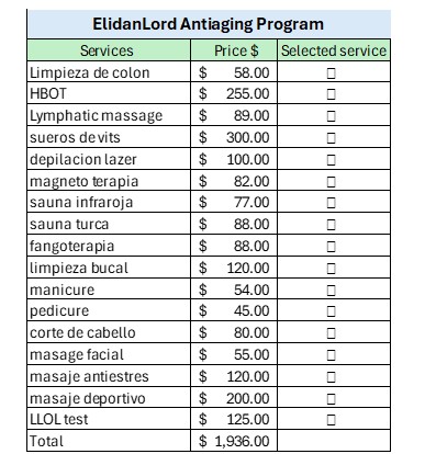 services prices